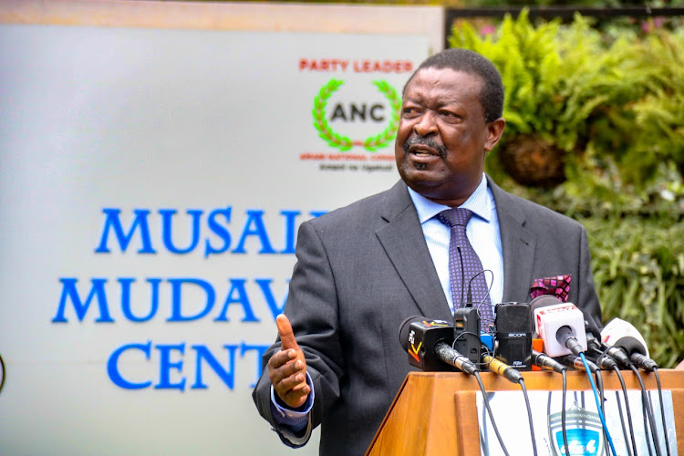 ANC leader Musalia Mudavadi during a media briefing in Nairobi on August 23.