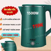 Ấm Siêu Tốc Ấm Đun Siêu Tốc Bình Đun Siêu Tôc 2 Lớp Giữ Nhiệt Thông Minh Đèn Rọi Ray Asaki