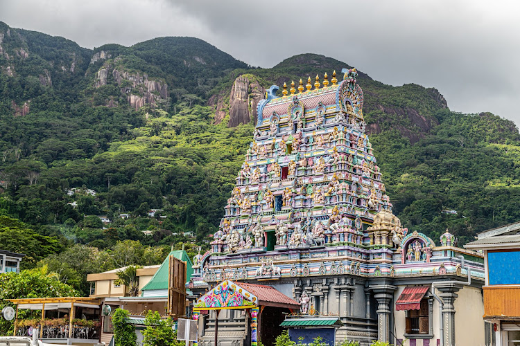 The Arul Mihu Navasakthi Vinayagar Hindu temple in Victoria on Mahé island in the Seychelles.