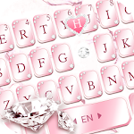 Cover Image of Download Pink Lovely Diamond Marble Keyboard Theme 1.0 APK