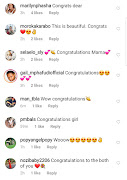 Mmatema's Instagram comments