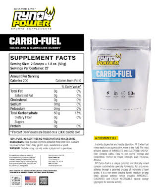 Ryno Power Carbo-Fuel Drink Mix - Unflavored, Single Serving alternate image 0