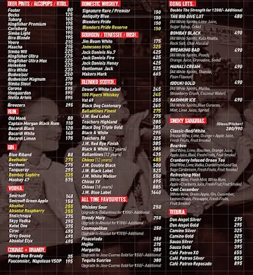 Dive BKC menu 