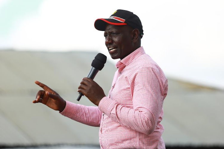 Deputy president William Ruto at a church service on Sunday,Buguta grounds in Taita Taveta County