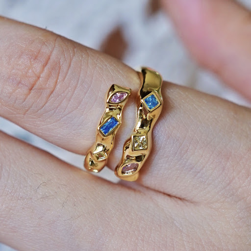 Title 3, Rainbow Color Ring for Women Fashion Jewelry Sp...