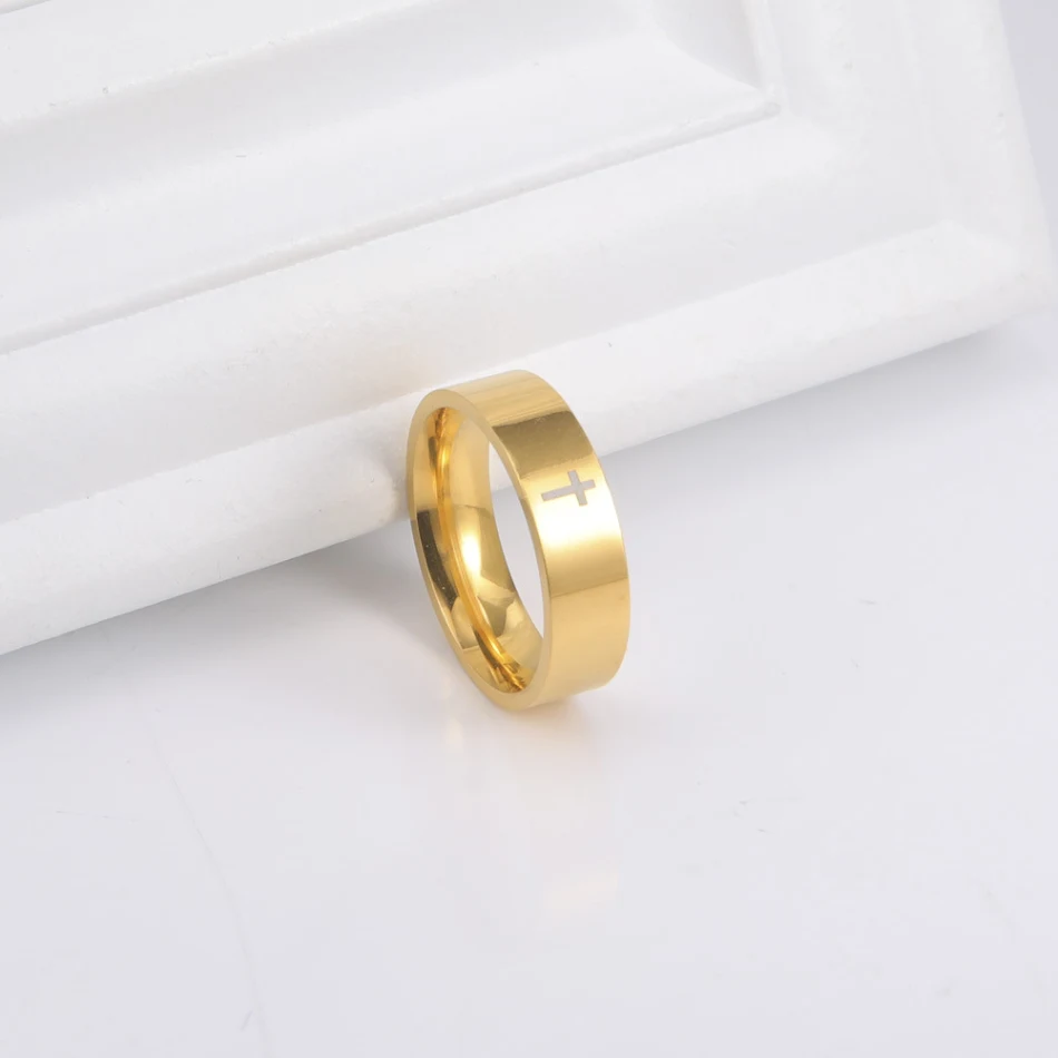 Anello Croce Semplice in Acciaio Titanio Design Creativo Unisex Gioiello Elegante e Resistente Ottima Idea Regalo