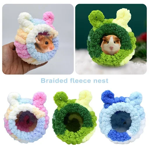 Cozy Cute Hamster Nest Semi-enclosed Vibrant Color Hamster Pet House Warm Cozy Comfortable Private Resting Place for Pet