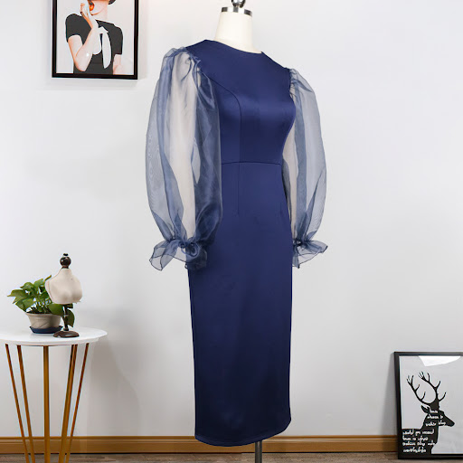 Title 2, Sexy Organza Long Sleeve High Waist Slim Evenin...