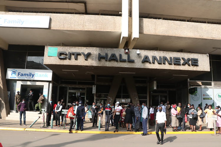 Nairobi County staffers operating from the City Hall refuse to report to their work station before their demands are met