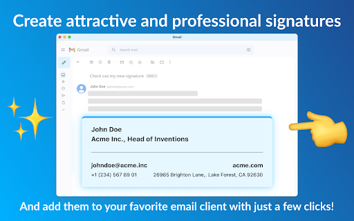 Email signature generator