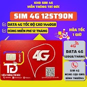 Sim 4G Viettel 12St90N - 4Gb/Ngày, 12St70N - 3Gb/ Ngày, 12St60N - 2Gb/ Ngày - Trọn Gói 1 Năm Không Phí Duy Trì