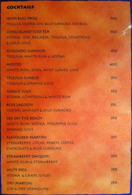 The Liquid Lounge menu 1