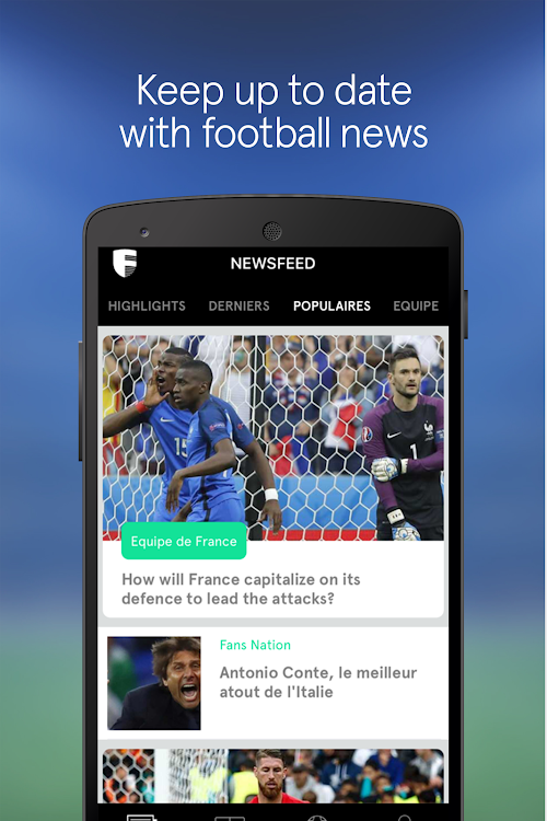 Android application Fans Nation Football screenshort