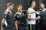 A file photo of South Africa bowling coach Allan Donald gives Dale Steyn a few tips during the national cricket team's training session at Supersport Park, Pretoria.