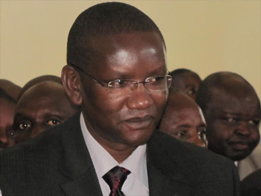 Bomachoge Borabu MP Joel Onyancha follow proceedings in the High Court in Kisii during hearing of an application by petitioners seeking the court to summon some witnesses to testify in the suit Photo/Benson NYagesiba