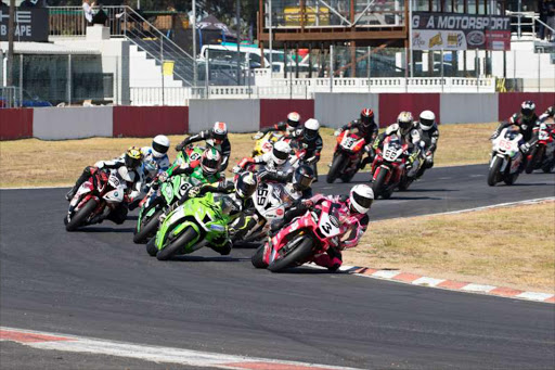 Clint Seller out in front of the rest of the SuperGP pack Picture: SUPPLIED