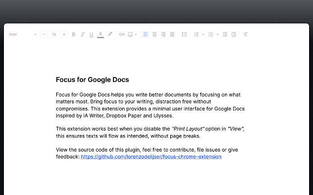 Focus for Google Docs