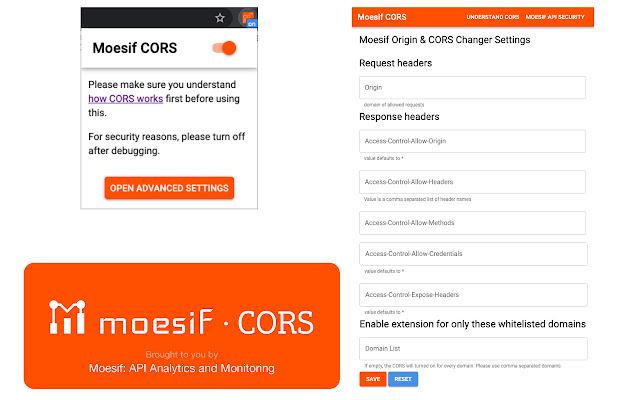 Moesif Origin & CORS Changer chrome extension