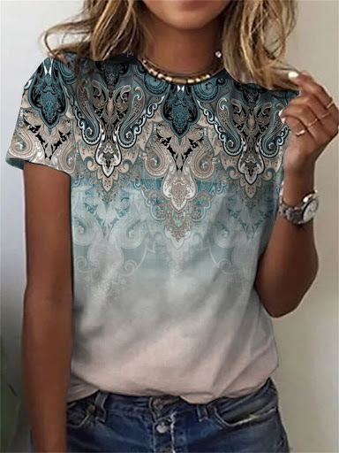 Title 7, Printed Short Sleeve Round Neck T Shirt, design...