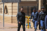 Edwin Sodi outside the Bloemfontein high court on September 23 2022.  The R292m waste water treatment plant tender was awarded to his companies NJR Projects and Blackhead Consulting, and was a joint venture with CMS Water Engineering. File photo. 