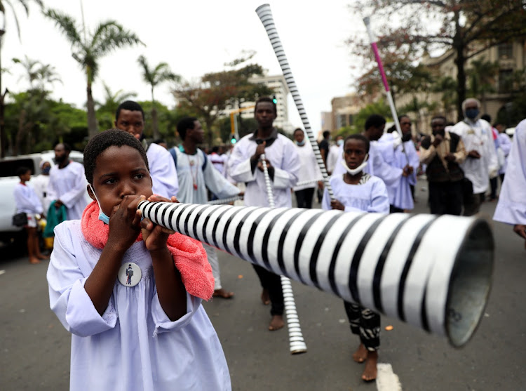 The young and the old from the Nazareth Baptist church walked for peace as they pledged their support for Mduduzi Shembe to be the church's leader.