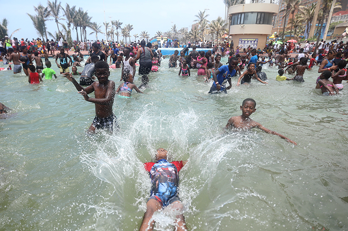 Thousands of people descended on Durban's beachfront at the weekend.