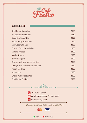 Cafe Fresco menu 