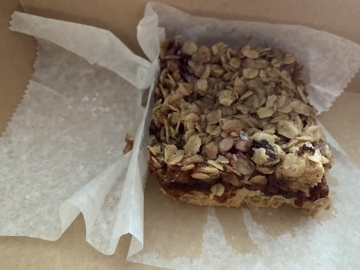 Cherry oat cake bar. Amazing