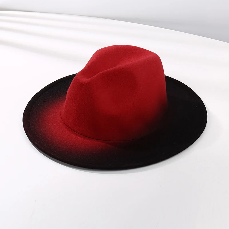 Vuneni šešir od filca sa ravnim obodom u modnoj boji Fedora