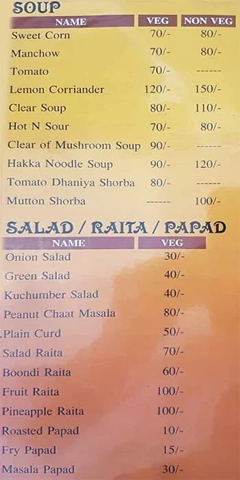 Singh's Rasoi menu 