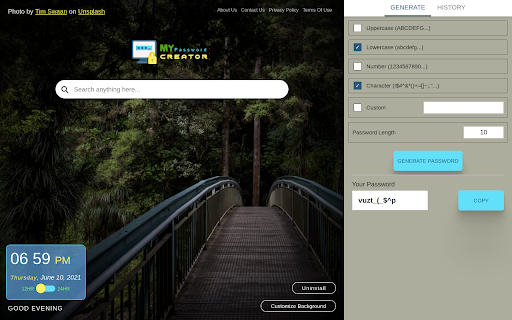 My Password Creator Extension