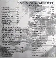 Hyderabad Fast Food Centre menu 1