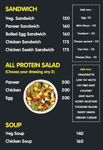 F2K2 - Fitness Freak's Kitchen & Kafe menu 