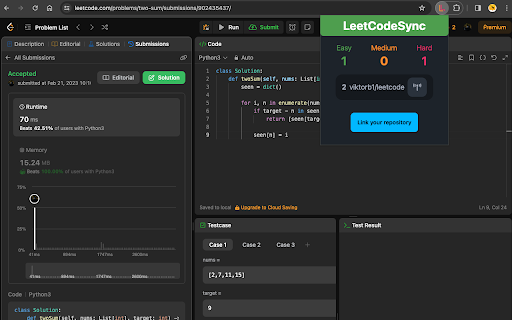 LeetCode Sync - Sync your Leetcode solutions to Github