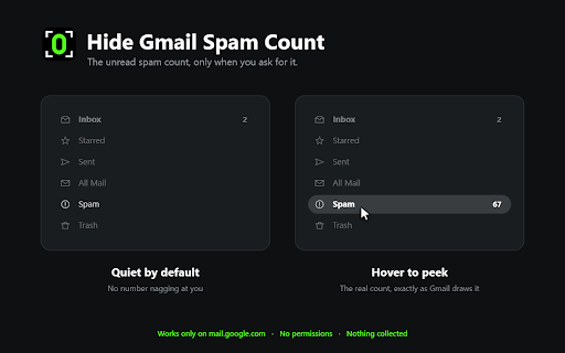 Hide Gmail Spam Count screenshot 1
