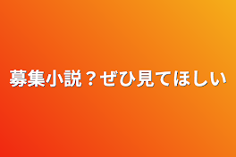 募集小説？ぜひ見てほしい