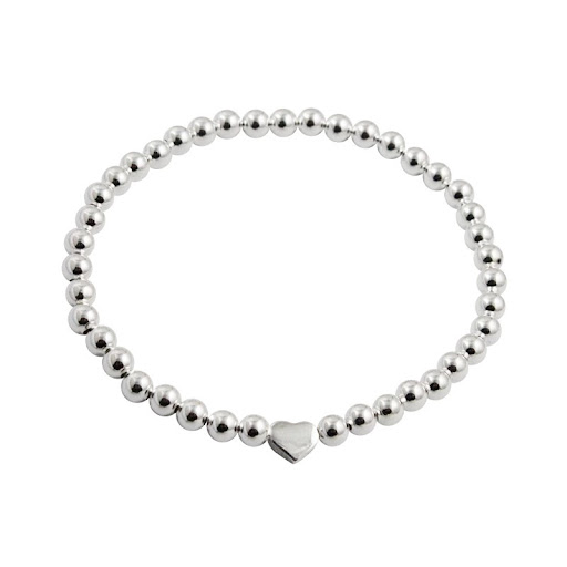 Title 1, S925 Sterling Silver Love Heart Bead Bracelet, ...