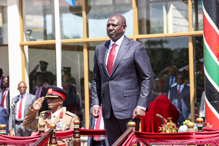 President William Ruto at National Police College-Main Campus, Kiganjo on January 10, 2023.