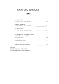 Food services menu 1