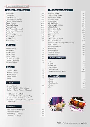 Vaibhavam Sweets & Restaurant menu 