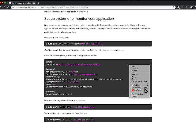 Inline Code Snippet Editor