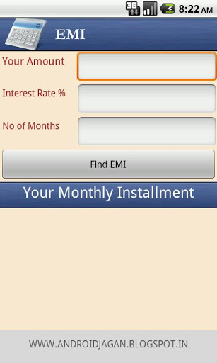 Screenshot EMI Calculator