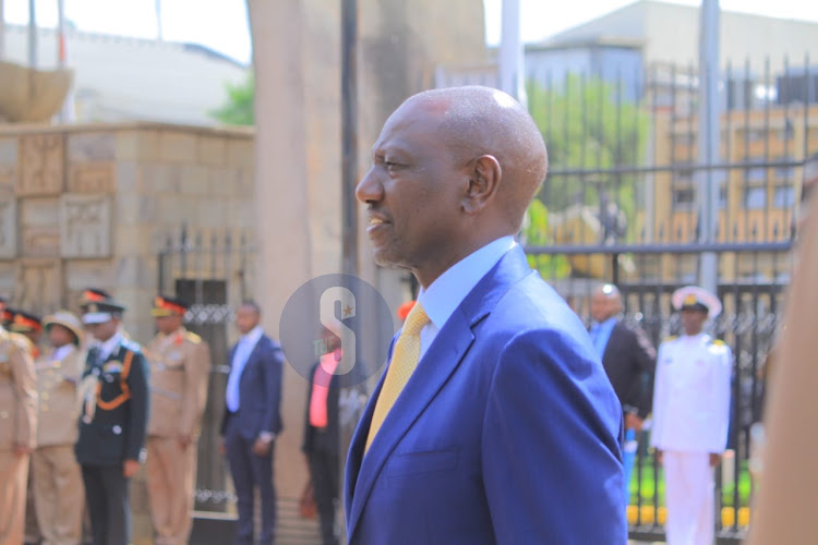 President William Ruto outside Parliament buildings on November 9, 2023