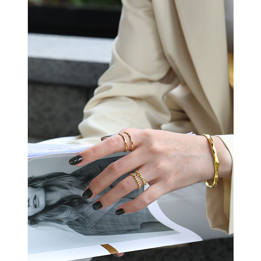 Title 8, S925 Sterling Silver Ring featuring a simple ge...