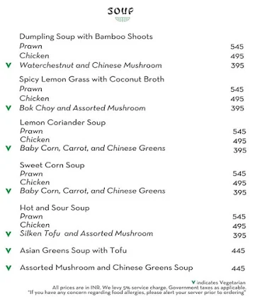 Jade - The Claridges menu 