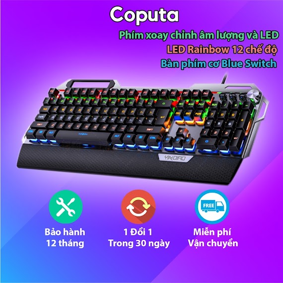 [Mã 1212Elsale0 Giảm 5% Đơn 400K] Bàn Phím Cơ Gaming Coputa Bàn Phím Máy Tính Chơi Game Có Dây Led Rgb K100