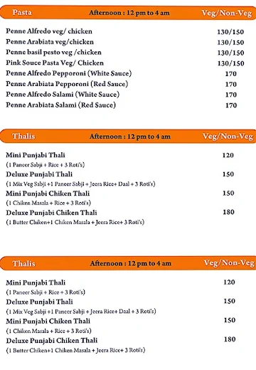 Cafe TSP menu 