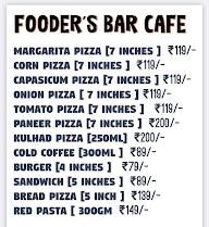 Fooder's Bar Cafe menu 1