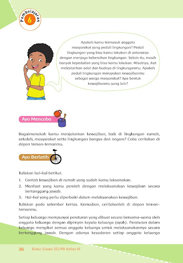 Buku Siswa Kelas 6 Tema 6 Revisi 2018