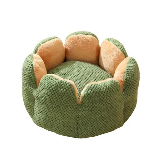 Cat Bed Petal-shaped Dog Beds Kennel Winter Warm Kitten House Soft Plush Round Basket Fluffy Puppy Cushion Mat Pet Suppi
